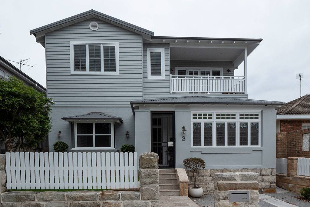 Hamptons second storey addition transformation in Coogee