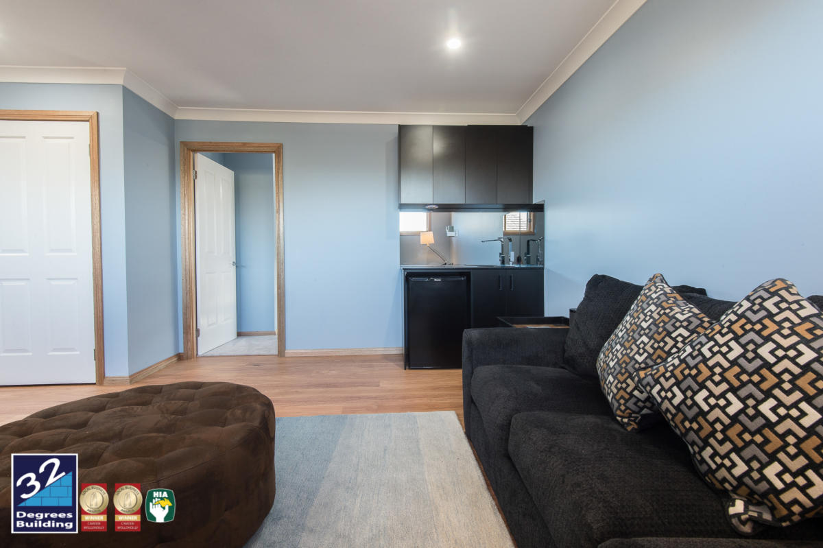 Wet bar in second storey addition