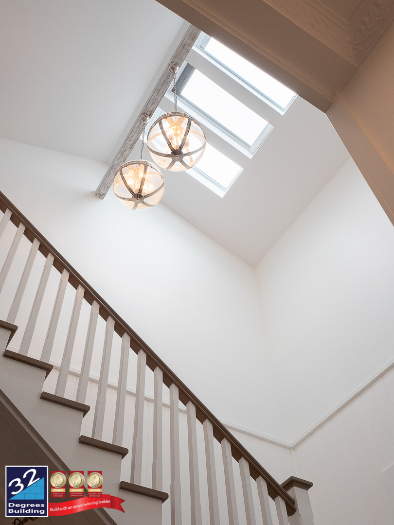 Hamptons second storey addition in Coogee. Internal staircase