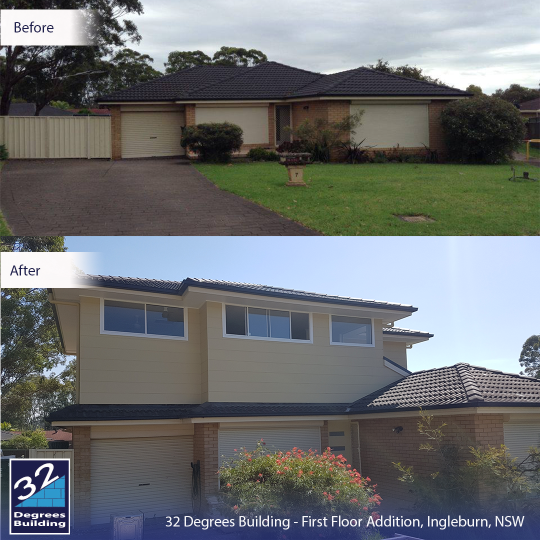before and after first floor addition ingleburn